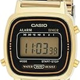 casio Vintage LA670WGA-1DF Black Digital Dial Gold Stainless Steel Band D124-picture-13