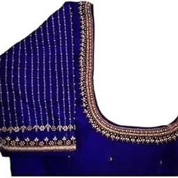 Naz Maggam aari Hand Made Heavy Work Blouse Piece 1 - Meter unstriched Purple-picture-13