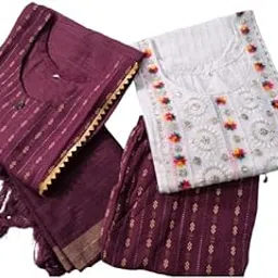 Women's Cotton Salwar Suit with Bottom and Dupatta, 2 Piece Set-picture-36