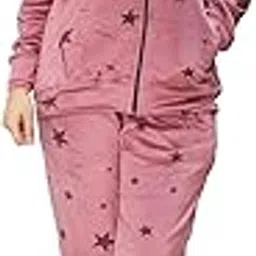 kiawah Women Velvet Full Sleeves Zipper Night Suit for Winters | Set of Full Sleeves Top with Pajama Set |Strechable Velvet co-ord Set-picture-37