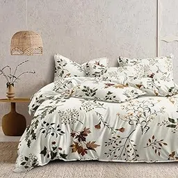 DECOR2ADMIRE 300TC Glace Cotton Printed Super King Size Double Bedsheet for Double Bed with Two Pillow Covers,108 * 108 Inches or 9 Feet x 9 Feet - White Elegance-picture-11