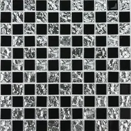 JRM Peelable Backsplash Metal Mosaic Tiles Kitchen, Home, Wall Decor with Aluminum Panels (6, Black Mirror) image 1