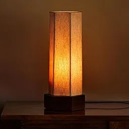 ExclusiveLane 'Silent Shine' Mango Wooden Table Lamp for Bedroom Living Room Home Decoration & Bedside Lamp Bed Lamps for Side Table Side Lamp for Bed Room (33.5 Cm, Without Bulb, Handcrafted)-picture-14