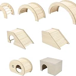 UJEAVETTE® Small Pet Castle Home Cage Accessories for Hamster Guinea Pig Chinchilla Rat Arches S-picture-23