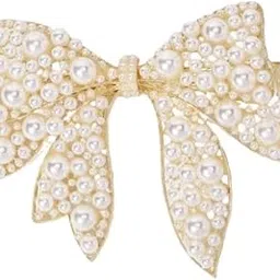 HONEY ACCESSORIES 1pcs of Pearl Beaded Hair Clip with Duckbill Design Alligator bobby pins, Glitter Crystal Geometric Hairpin, Elegant Gold Hair Accessories, Gifts for Women Girls-picture-12