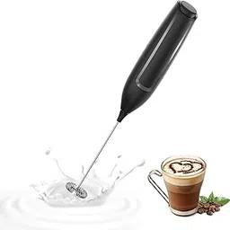 Zollyss Electric Milk Frother, Battery Powered Drink Mixer with High-Power Motor for Coffee, Latte, Cappuccino, Hot Chocolate, Black-picture-10