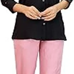 Women Short Kurti Linen Regular Fit Kurta with 3/4th Sleeves, Mandarin Collar, Side Slit Perfect for Casual, Formal, and Ethnic Wear-image-63