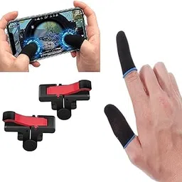 Rhymestore Pubg Call of Duty Free Fire Combo Pack of 2 Finger Sleeve and Extra Smooth Trigger for Mobile Gaming Joysticks-image-8