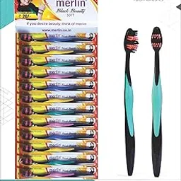 merlin soft toothbrush black beauty 12 Pcs-picture-28
