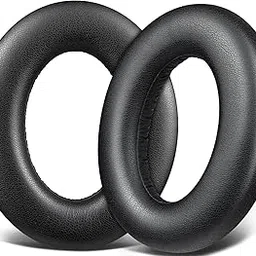 SOULWIT Protein Leather Earpads Replacement for Sennheiser Momentum 4 Over/Around Ear Wireless Headphones, Ear Pads Cushions with High-Density Noise Isolation Foam - Black image 1