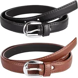 uniq world wide Women's and Girl's PU Leather Belt Combo Pack of 2 Ladies's Girl's Belt For Jeans,Formal Casual Belts For Women/Girls Belt Free Size Fit on Upto 36inch Waist-picture-41