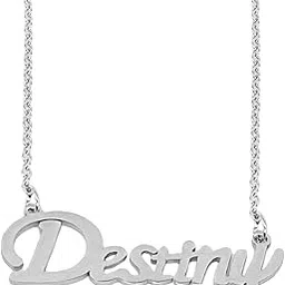 sullery Valentine Gift Destiny Letter Locket with Chain Silver Stainless Steel Necklace Pendant for Men and Women-picture-44