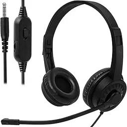 Kids Wired Headphones with Microphone for Classroom School Student K-12, 3.5mm Jack Wired Headphones for Chromebooks Computer PC Laptop-Black (1 Pack)-picture-25