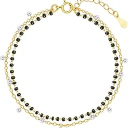giva 925 Silver Golden Divine Dazzle Mangalsutra Bracelet, Adjustable | Gifts for Women and Girls | With Certificate of Authenticity and 925 Stamp | 6 Months Warranty*-picture-18