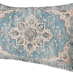 Outdoor Pillows Covers with Inserts Blue Boho Oriental Medallion Retro Distressed Bohemian Waterproof Pillow with Adjustable Strap Throw Pillows for Patio Furniture Pool Lounge Chair, 12x20 Inch, 1PCS-picture-34