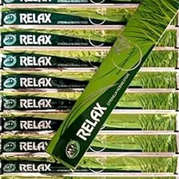 Relax Citronella Incense Sticks | 100% Natural Mosquito Repellent Agarbatti with Refreshing Fragrance | Long-Lasting Protection for Home & Garden | Safe & Effective | Pack of 12 (1 Box 120 Sticks) image 1