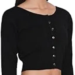 nice wonder Women's Winter Warm Saree Blouse Full Sleeve-picture-20