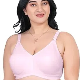 souminie 100% Cotton Everyday Bra - Non-Padded - Minimizer - Full Coverage - Wireless, Regular Straps - Seamed Bra (Pack of 1)-picture-42