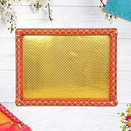 MDF Decorative Gift Tray | Cardboard Hamper Box for Diwali, Navratri Festive Gifting | Packing Box for Saree, Sweets, Return Gift, Festival Packing | 18 x 14 inch-picture-30