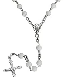 cresha Catholic Religious Crucifix Jesus Christian Rosary with Crystal Prayer Beads Necklace Pendant Locket Jewelry for Men | Women | Boys | Girls-picture-10