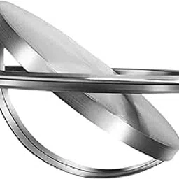 CALANDIS Recessed Garbage Cover Recessed Counter Top for Kitchen Bathroom Office Round Silver | Trash Cans & Wastebaskets-image-17