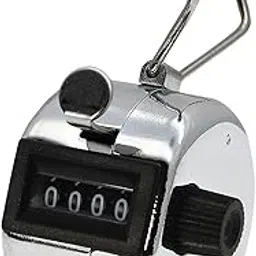 AMTAST Metal Hand Tally Counter Clicker 4 Digit Mechanical Palm Counter Clicker with Finger Ring Number Count for School Golf & Concert image 1