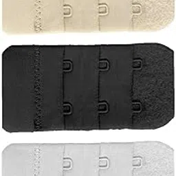 wooger Women Bra Hook Extender 2 Hook 3 Eye bra Extender (Black, White, Beige,Pack Of 3)-picture-15