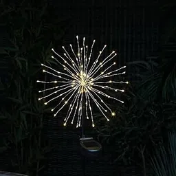 GIGALUMI GL-508 120 LED Solar Firework Light with 2V Panel 8 Modes 600mAh Ni-MH Battery Starburst String Lamp for Party Decor Patio Pathway Lawn Yard (Pack of 1, Warm White)-image-73