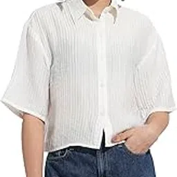 masalli fashion Women's Printed Crop Shirt-picture-33