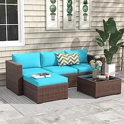 MJA FURNITURE 3 Seater Outdoor Sofa for Balcony, Garden | Weather Resistant 3-Piece Outdoor Patio Sofa Set | Indoor & Outdoor Furniture-picture-47
