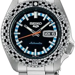seiko Stainless Steel Men 5 Sports Analogue Watch 'Checker Flag' Special Edition-Srpk67K1, Multi-Color Dial, Bandcolor-Silver-picture-10