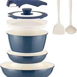 Ceramic Cookware Set Non Stick 8Pcs Pots and Pans Set Detachable Handle Induction Kitchen Cooking Set with Frying Pans Oven Dishwasher Safe, PFAS/PFOA Free, Navy-picture-12