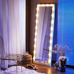 ARTESSA Studio Full-Length Rectangular Mirror with LED Bulbs, Freestanding, Powercable (150 x 76 CM)-picture-52
