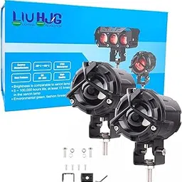 Moto Powerz LIU HJG Y type Waterproof LED Fog Lights – Universal Fit for Motorcycles, Bikes, and Cars, 12-80V, 60W Power, White + Yellow+ Red Devil (Set of 2)-picture-10