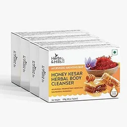 Herbs & Hills Honey Kesar Body Cleanser Pack of 4-100g Each | Gentle Exfoliation for Glowing Skin | Banish Pimples and Scars | Soothe Skin Irritations-picture-42