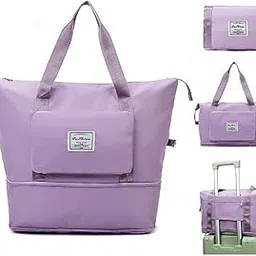 41 Liter Expandable Travel Bags for Women, Duffle Bags for Women Luggage, Foldable Vanity Traveling Bag, Waterproof Hand Bag for Ladies Personal Items (Purple)-image-40
