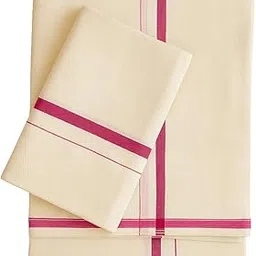 Kerala Cotton Puliyilakara set mund for women - 2m mundu & 2.50 shawl-picture-55