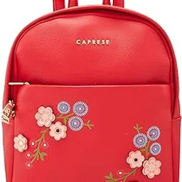 caprese Erica Fashion Backpack Maroon Spacious Floral Backpack with Adjustable Strap and Multiple Pockets, Ideal for College and Daily use-picture-39
