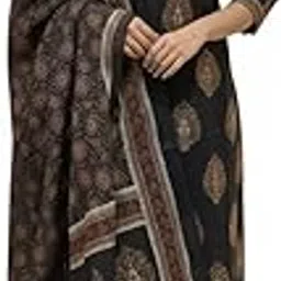 anwitha collections 3 Piece Black Cotton Kurti Set with Pant & Dupatta | Pure Cotton-picture-17
