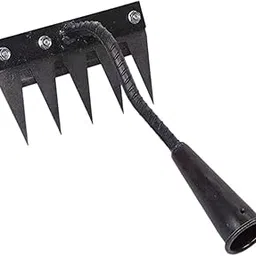 UJEAVETTE Weeding Rake Garden Hand Rake for Tilling Soil Cultivating Vegetable Plowing 5 Teeth image 1