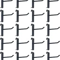 Mesh Gridwall Display Hooks 4 Inches 20 Pcs for Display & Hanging | Heavy Duty Steel Hooks for Mobile, Garment & Grocery Shops (Black Powder Coated) image 1