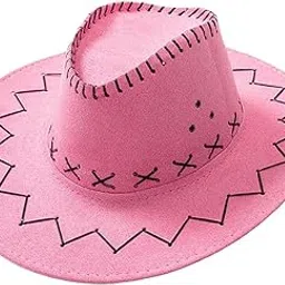 myaddiction Western Cowboy Party Hat Cap Multipurpose Sturdy Wide Brim for Men and Women Pink-picture-10