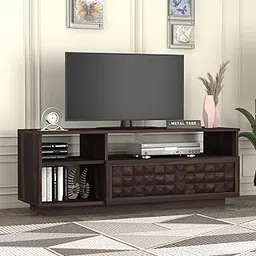 MetalTree Solid Sheesham Wood TV Unit for Living Room 55 Inch Furniture - Wooden TV Unit with Storage Cabinet with Drawer, 3 Shelves Wooden TV Cabinet - Accommodates up to 55-Inch TV (Walnut)-picture-47