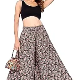 vj fashion VJFASHION Women Rayon Printed Flared Elasticated Waist Palazzo_Freesize-picture-54