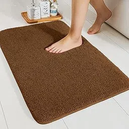 enera Microfibre Bath Mat | Soft & Absorbent 2650 GSM | Non-Slip Latex Backing | Quick Dry, Washable Multipurpose Floor Mat for Bathroom, Bedroom, Kitchen & Home (Opella 40 x 60 cm) (Chocolate)-picture-10