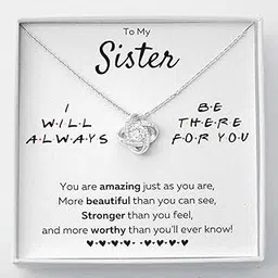 fabunora To My Sister Necklace “There For You - Pure Sterling Silver Pendant Gift Set-picture-35