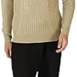 joe hazel Men Beige Round Neck Pullover Sweater-picture-11