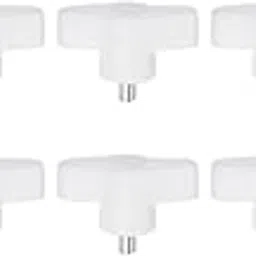 HARFINGTON 10pcs Wing Knobs M5 x 10mm Male Thread Plastic Tee Stud Knobs T Threaded Handles Hand Clamping Tightening Thumb Screws Thumbscrew, White-picture-21
