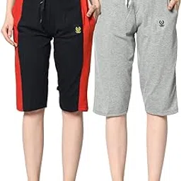 mack jonney Women Capri for Sleep, Gym, Yoga and Sports Wear Pack of 2-C7_NVY_C9_MLG_02-P-picture-52