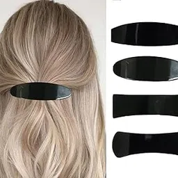 SP 4PCS French Hair Barrettes, Tortoise Interlock Hair Clips,Styling Hair Accessories for Women & Girls (Mixed) (Black)-picture-37